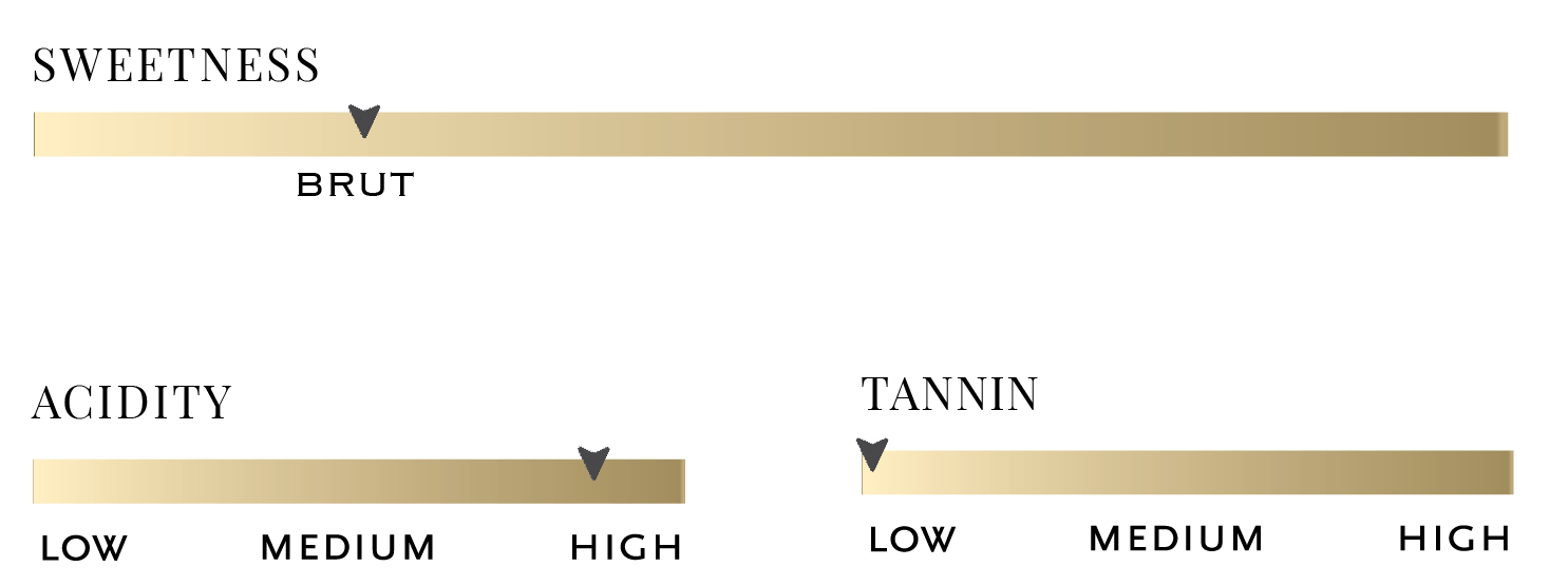 Sweetness, acidity, tannin, and body scale for 2022 Mourvèdre Estate
